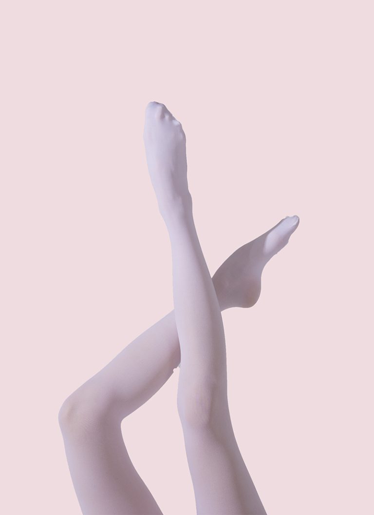 40D Stirrup Dance Tights White1