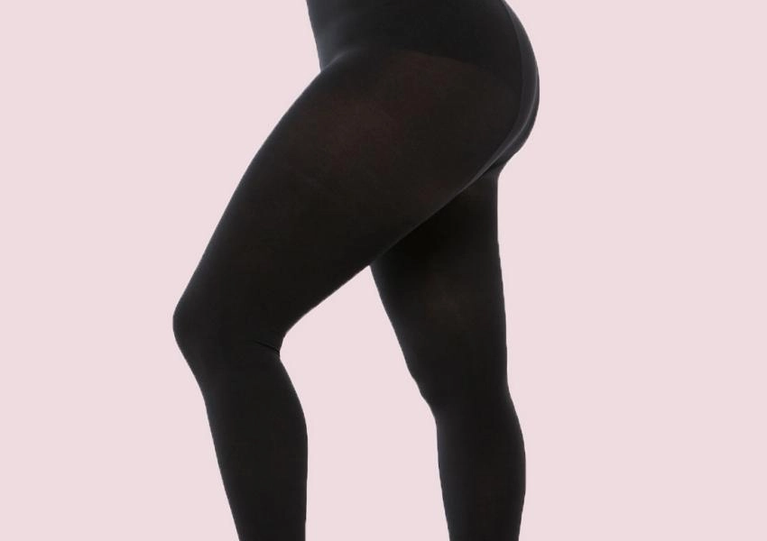 120D plus-size tummy-control velvet tights