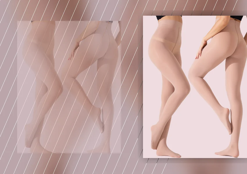 15D oil-gloss tights sample check
